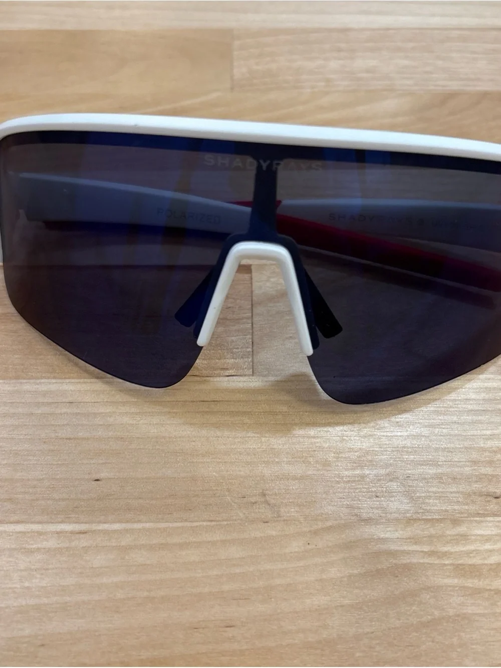 Shady Rays Shield SH-3 Sunglasses Polarized UV400 White plastic frame
